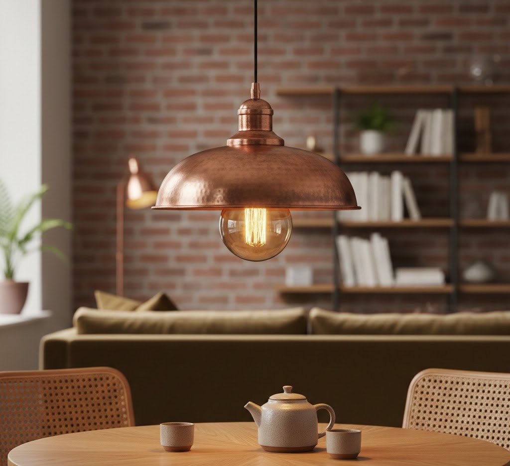 Copper dining light